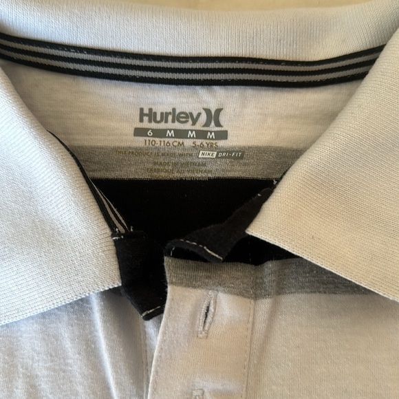 HURLEY Nike dri-fit boys Polo with logo size 5/6 - Picture 2 of 4